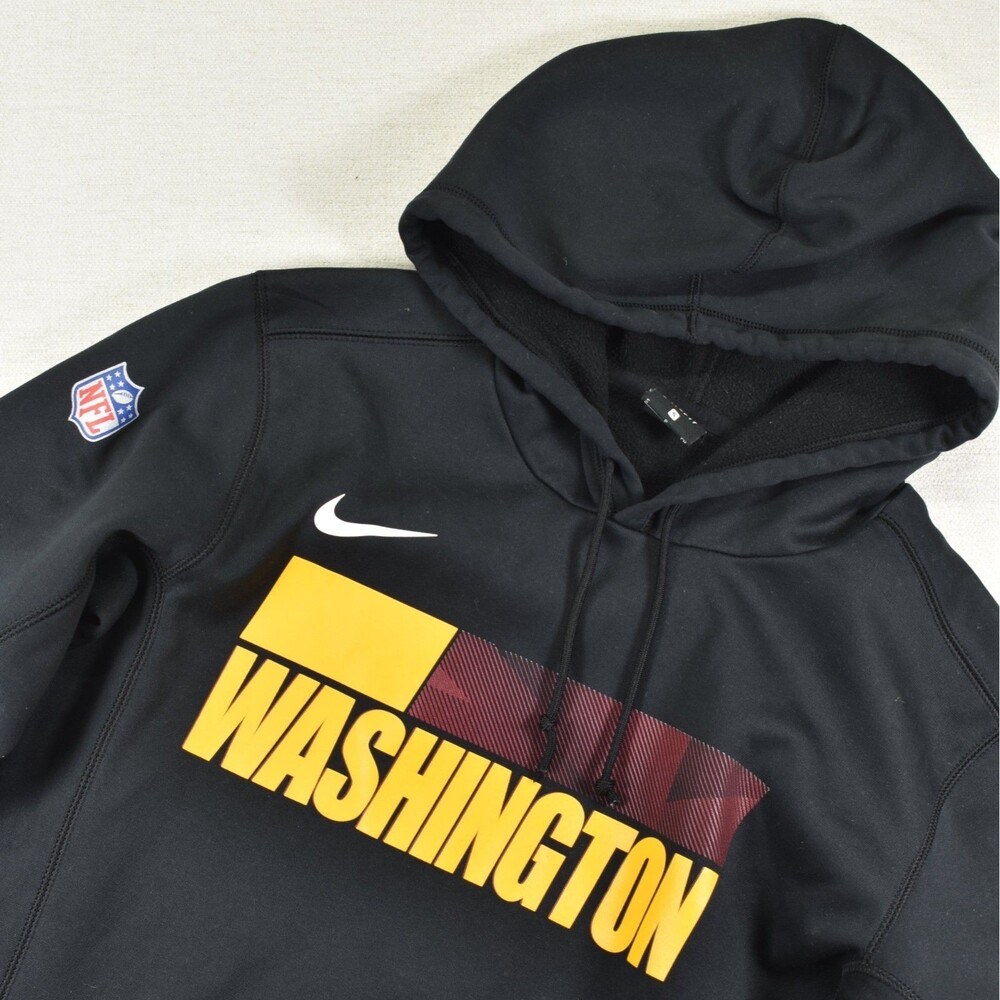 Nike NFL Washington Commanders Hoodie Small S Black Therma Pullover Mens